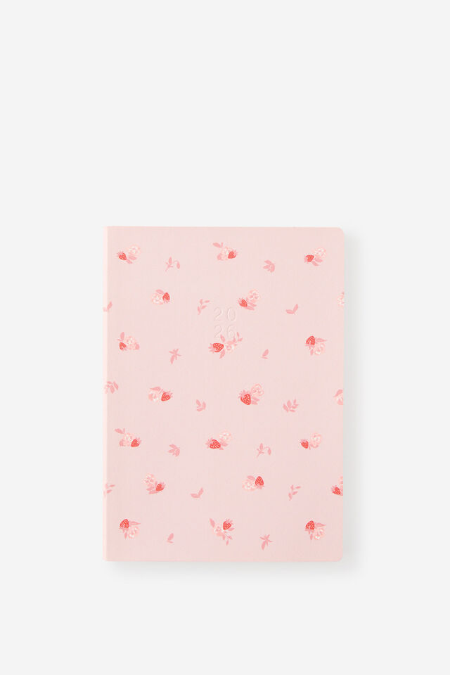 2026 B6 Weekly Soft Metro Diary, Ditsy Pansy Pink Clay