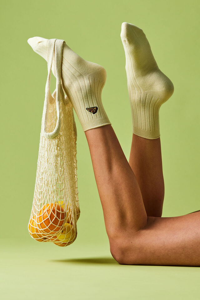Mid Crew Socks, PIZZA EMB