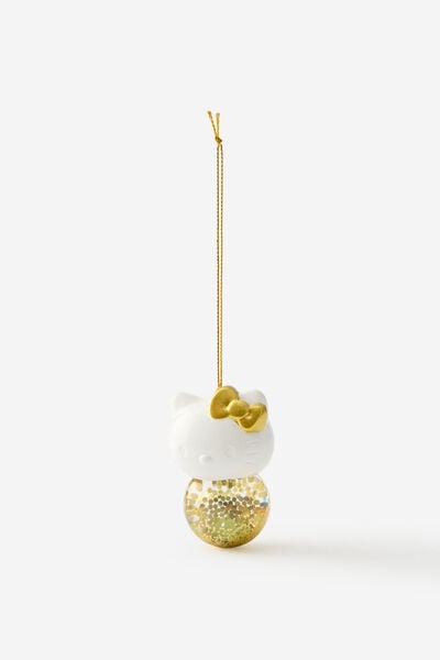 Collab Snowglobe Christmas Ornament, LCN SAN HELLO KITTY GOLD