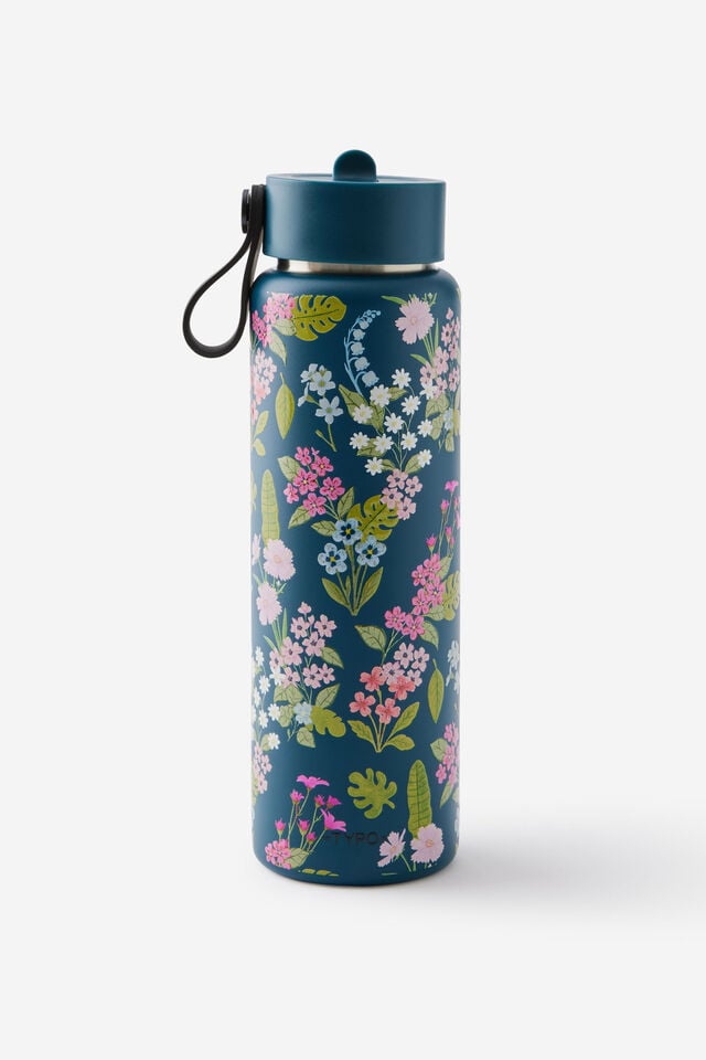 On The Move 500Ml Sipper Top, WILDER FLORAL SPACED/NORTH SEA
