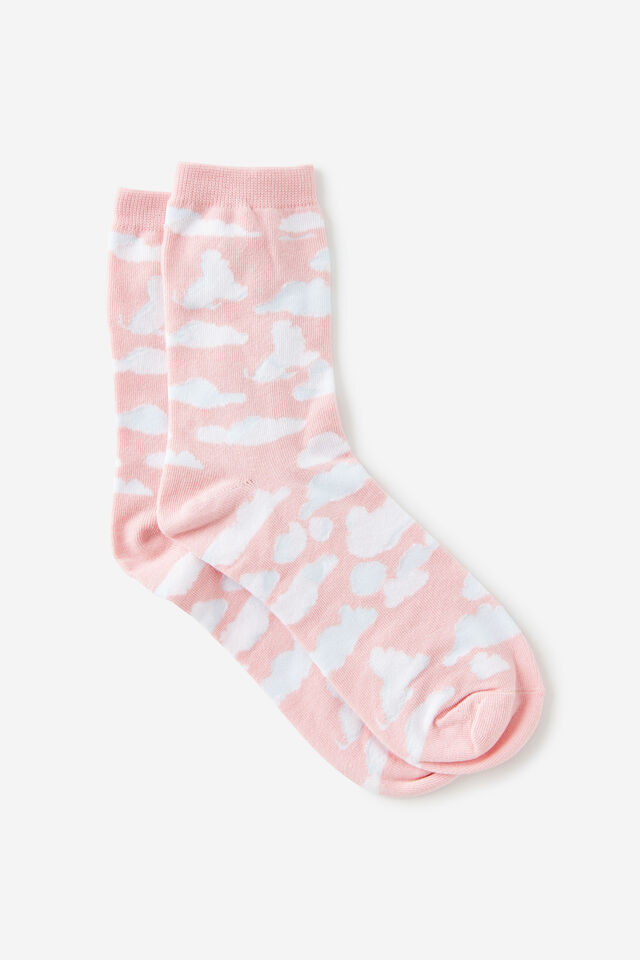 Mid Crew Socks, CLOUDS PINK YDG