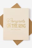 Premium Engagement Card 2.0, CONGRATS ON THE RING GOLD FOIL - alternate image 1