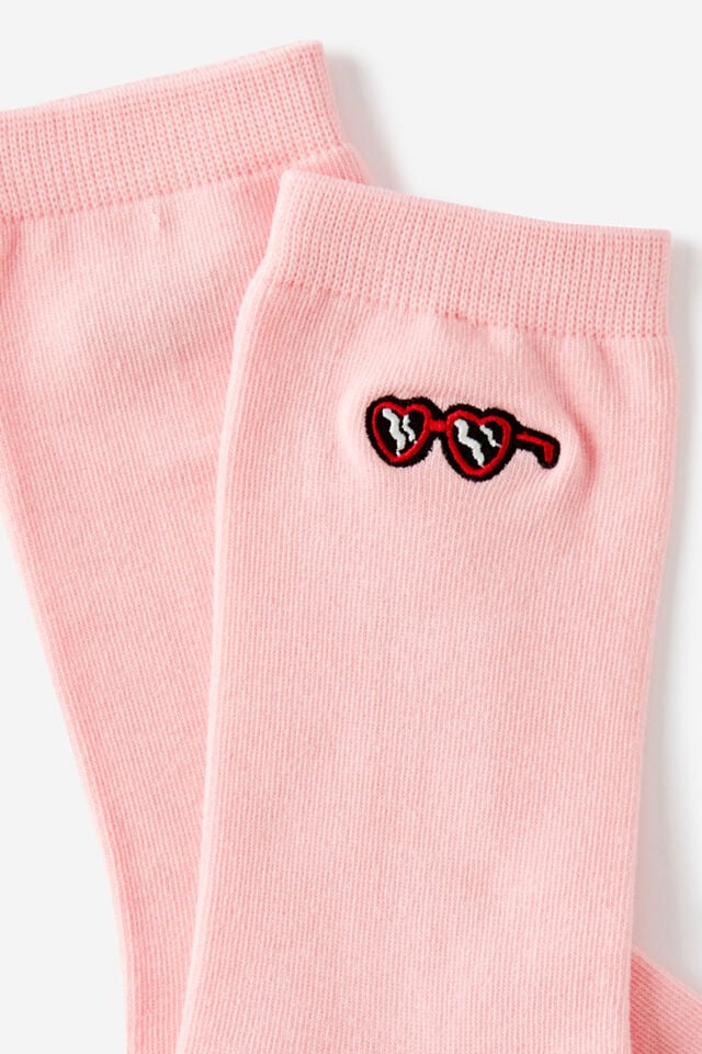 Socks, PINK SUNNY EMB