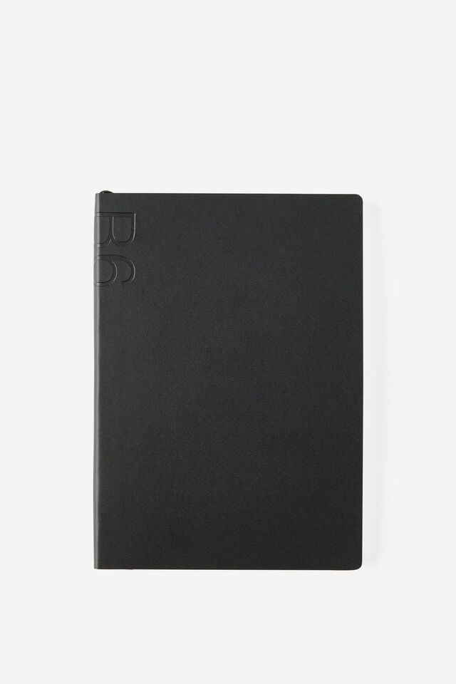 B6 Soft Cover Lined Notebook, BLACK