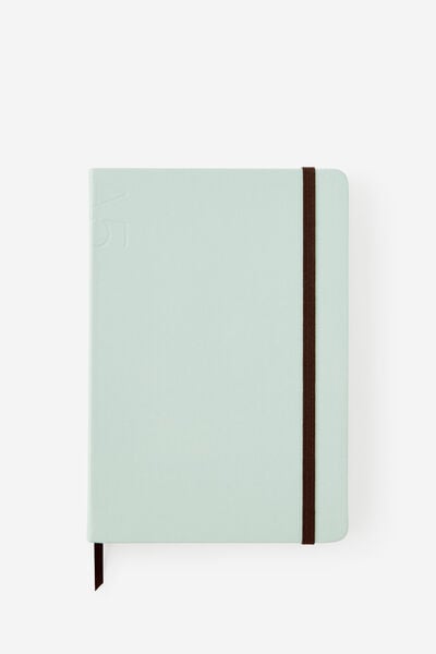 A5 Hard Lined Notetaker Notebook, MINTY ESPRESSO