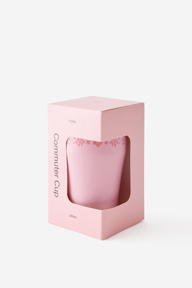 Loft Commuter Cup 350Ml, BOW DITSY STRIPE /STRAWBERRY MILK