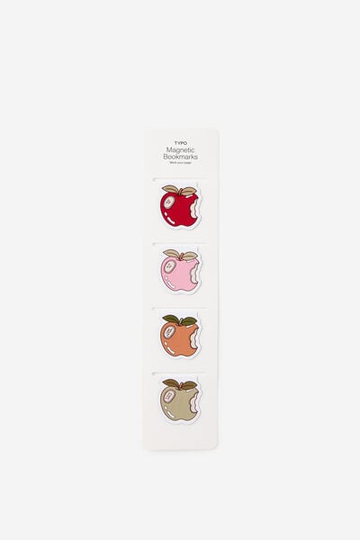 Magnetic Bookmarks 4Pk, APPLES