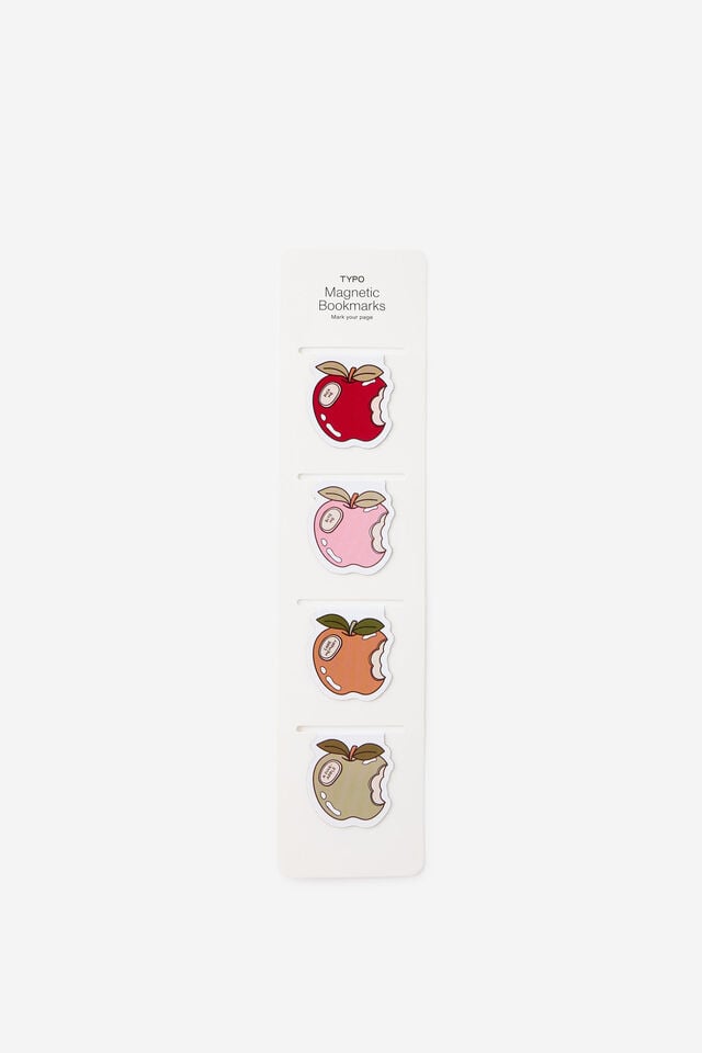 Magnetic Bookmarks 4Pk, APPLES
