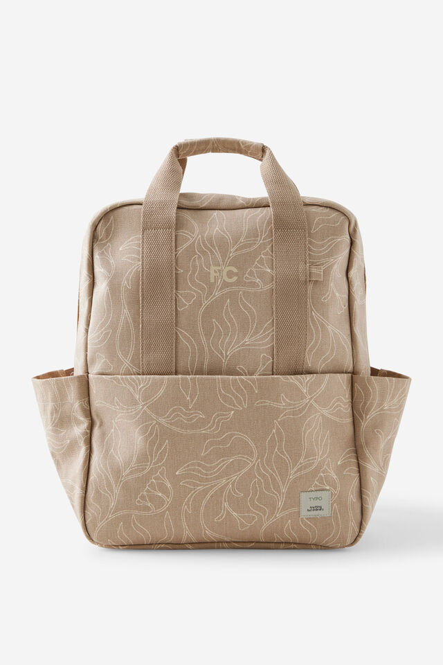 Personalised Campus Backpack, MIRA FOLIAGE CHAI LATTE