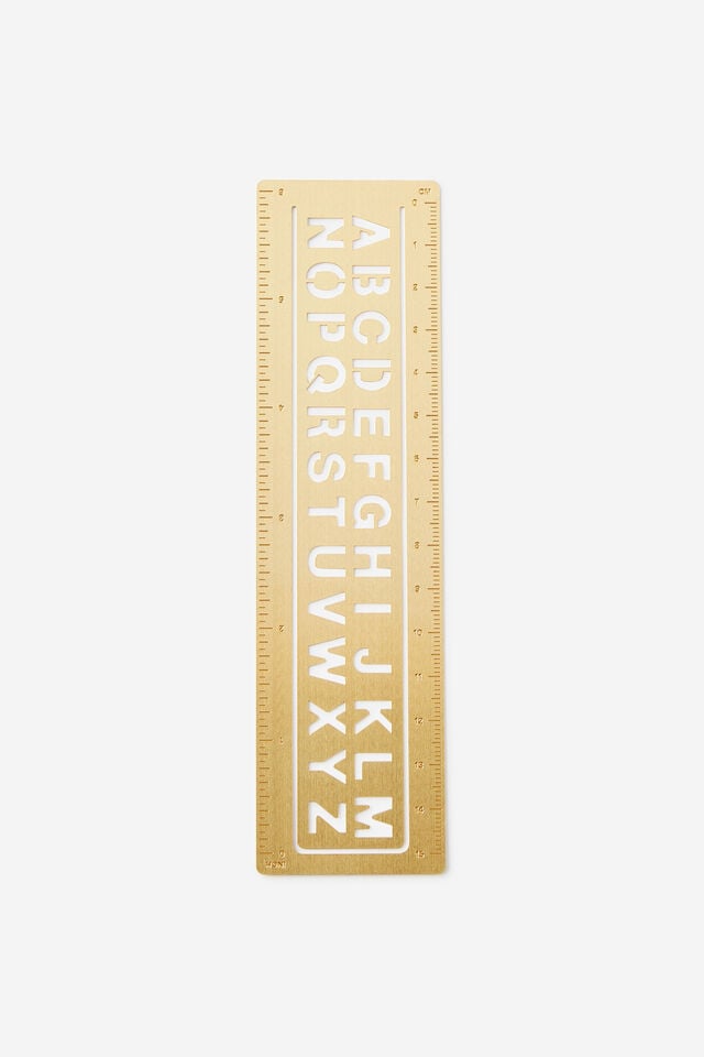 15Cm Metal Stencil Ruler, ALPHABET