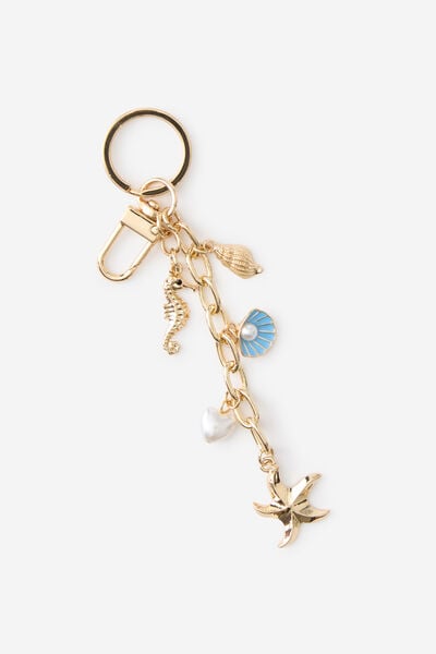 Bag Keycharm, AQUAMARINE/GOLD