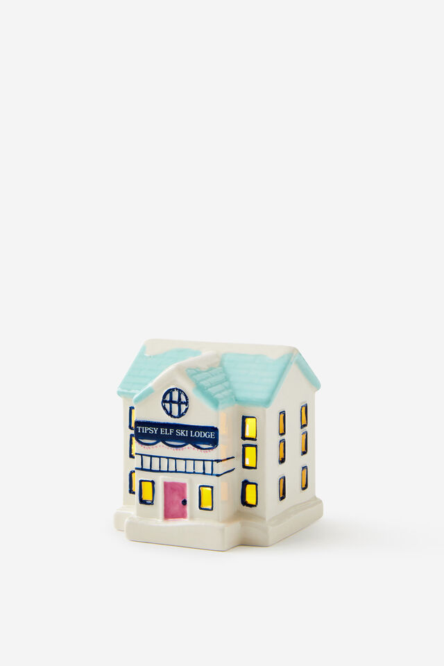 Light Up Home Ornament, TIPSY ELF SKI LODGE!
