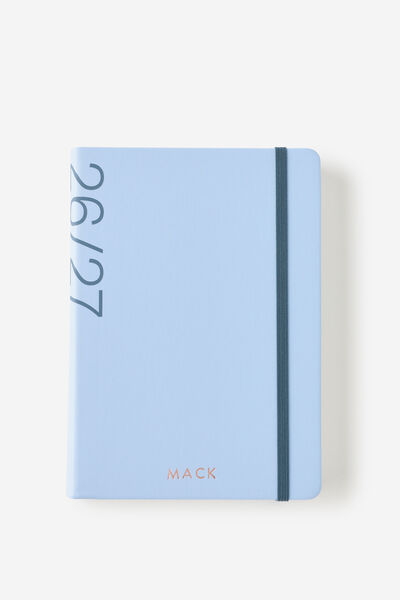 Personalised 26/27 A5 Daily Hard Diary, BLUE SKIES