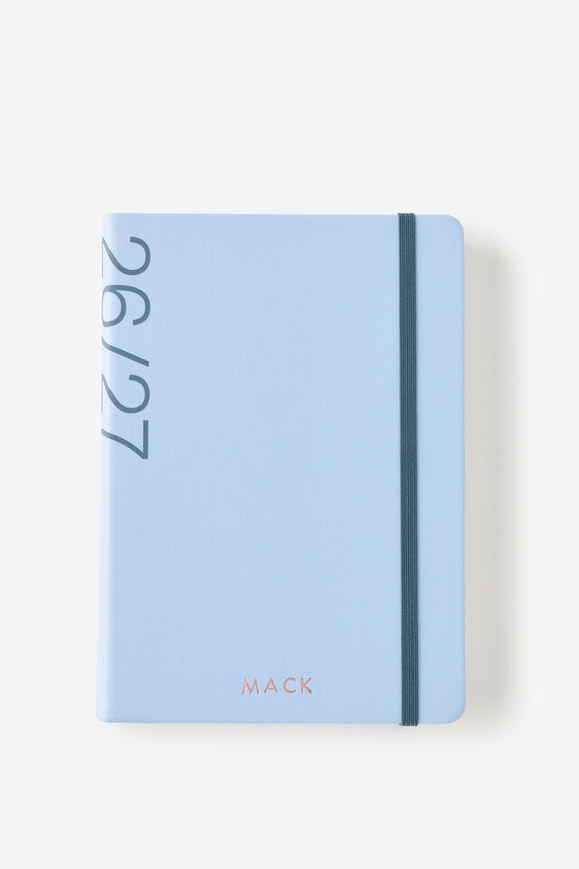 Personalised 26/27 A5 Daily Hard Diary, BLUE SKIES