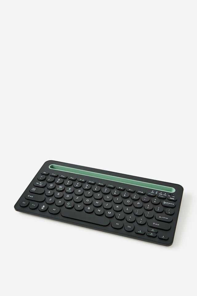 Wireless Keyboard With Built-In Tech Stand, BLACK