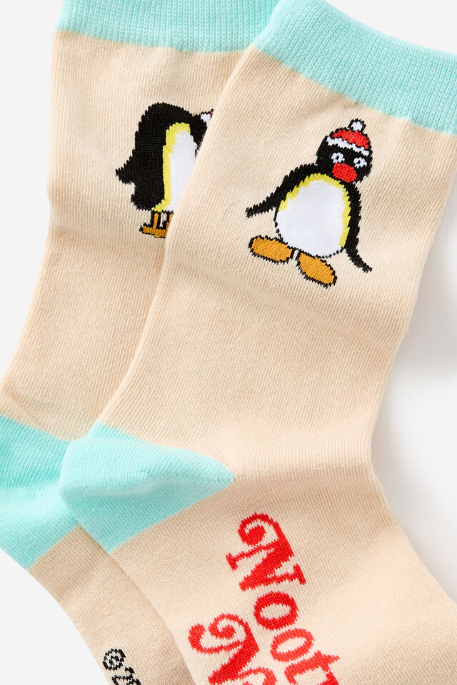 Christmas Novelty Socks, LCN MAT PINGU NOOTY OR NICE (S/M)