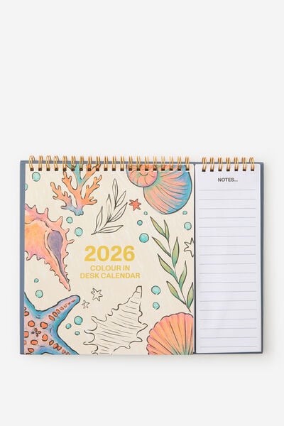 Colour In Desk Calendar, AQUAMARINE