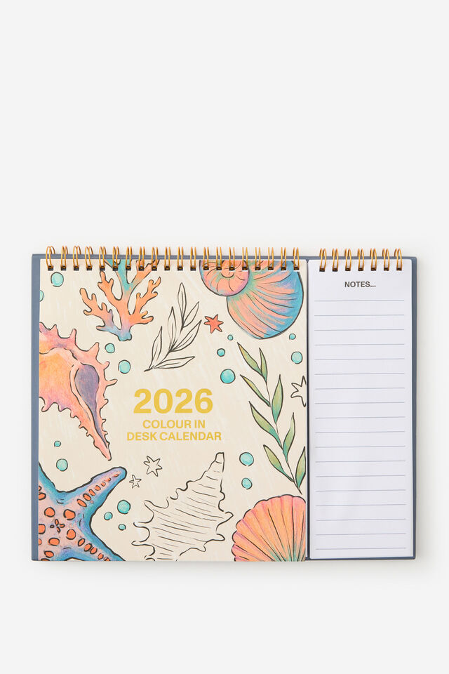 Colour In Desk Calendar, AQUAMARINE