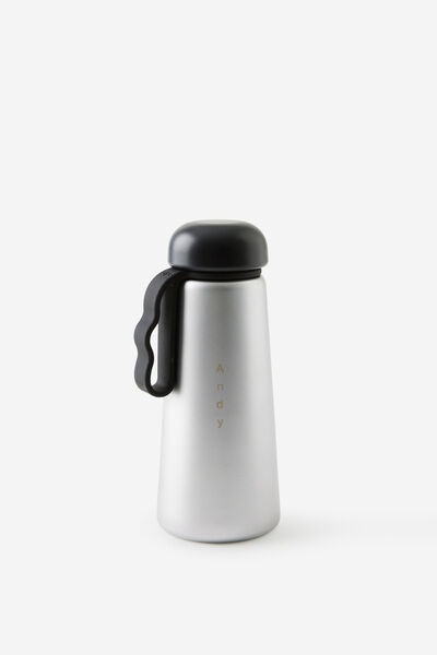 Personalised Quencher 450Ml, CHROME SILVER