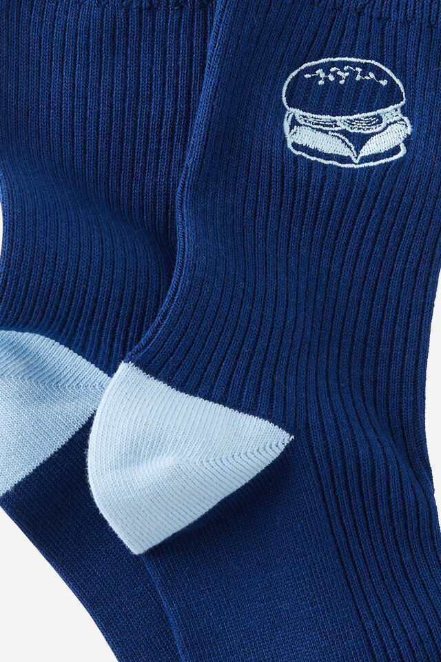 Mid Crew Socks, DEEP SPACE BURGER