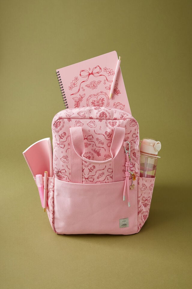 A4 Spiral Lined Notebook, STRAWBERRY MILK LACE