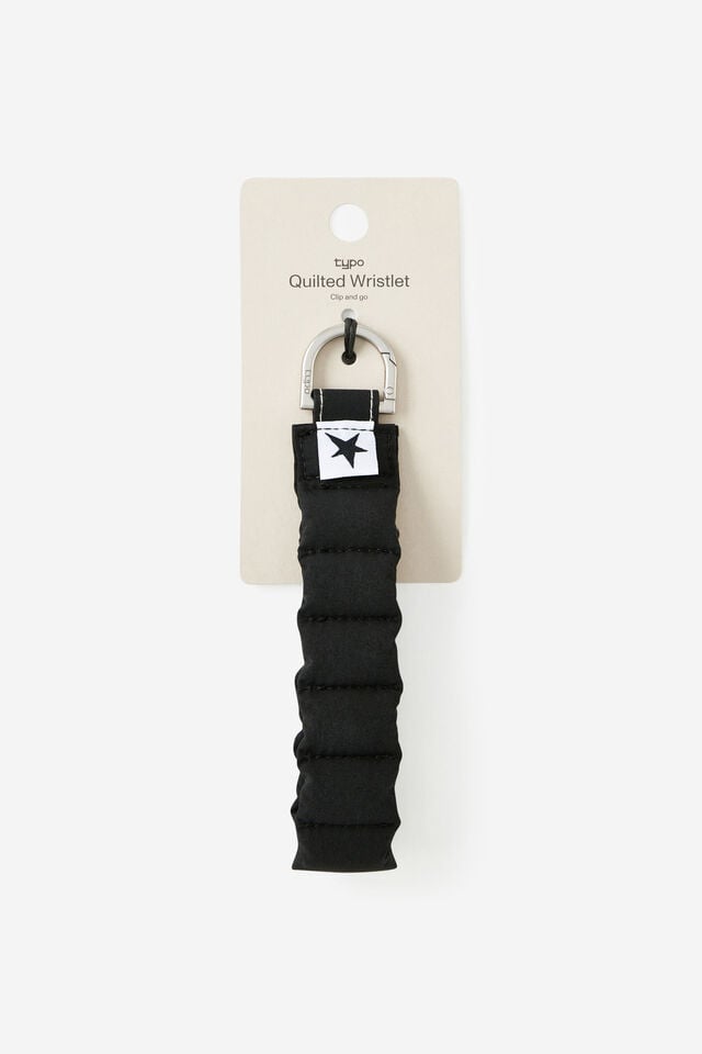 Quilt Wristlet, BLACK
