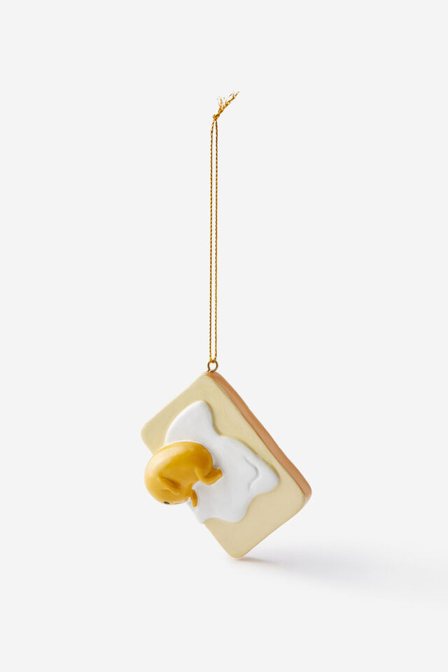 Collab Resin Christmas Ornament, LCN SAN GUDETAMA ON TOAST