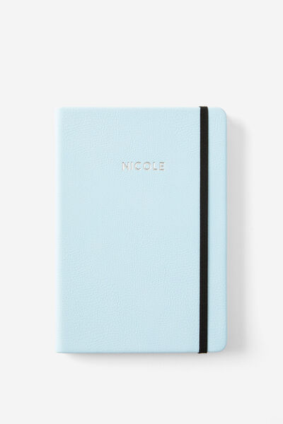 Personalised A5 Buffalo Journal, ARCTIC BLUE