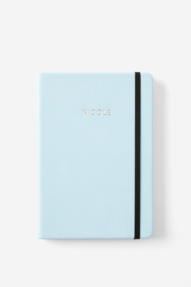 Personalised A5 Buffalo Journal, ARCTIC BLUE