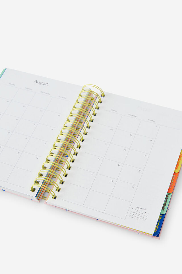 2027 A5 Weekly Bright Days Diary, STRAWBERRY MILK DITSY CELESTIAL