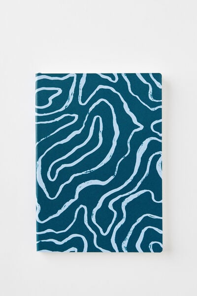 A5 Soft Cover Lined Notebook, TOPOGRAPHIC NORTH SEA