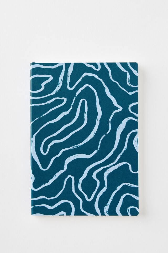 A5 Soft Cover Lined Notebook, TOPOGRAPHIC NORTH SEA