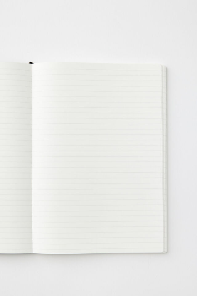 B5 Soft Cover Lined Notebook, BLACK