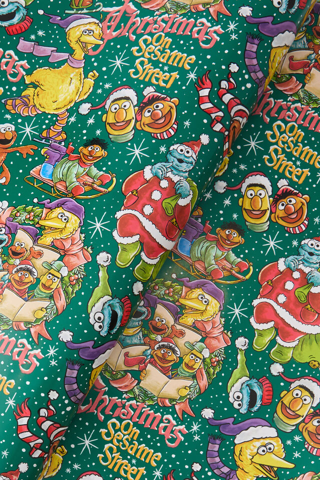 Christmas Wrapping Paper Roll, LCN SES SESAME STREET CHRISTMAS