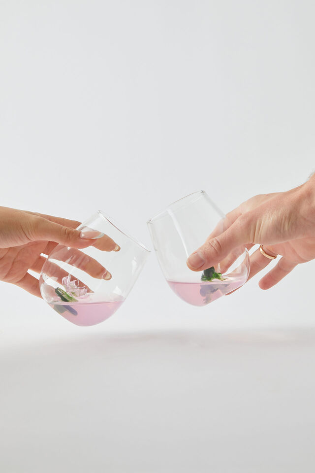 Set Of 2 Glass Icon Tumblers, POND