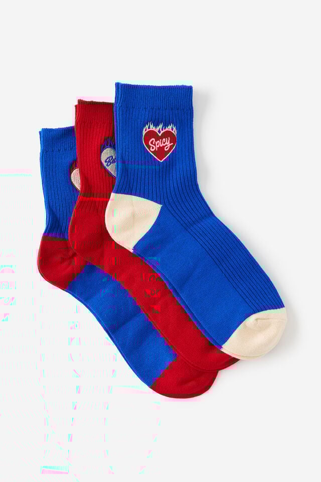 3 Pack Of Socks, HOT STUFF S/M