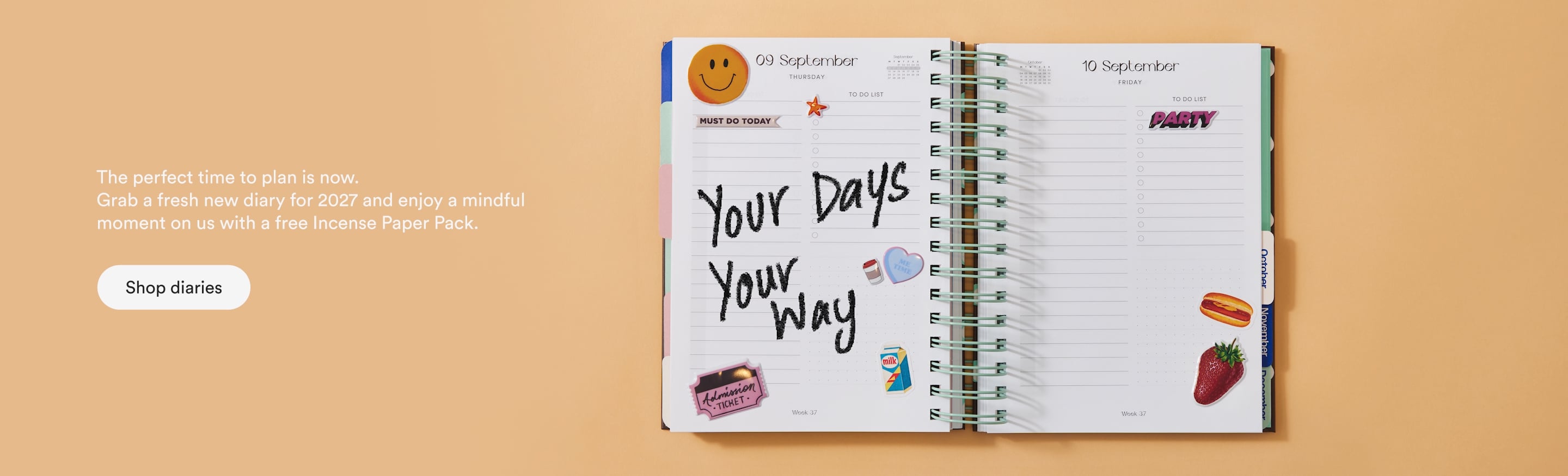 The perfect time to plan is now. Shop diaries.